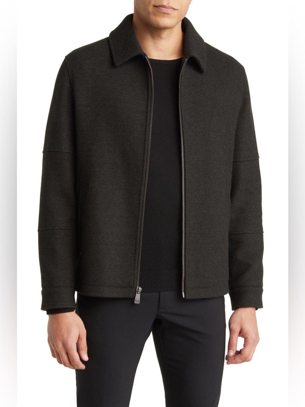 Hart Schaffner Marx Men's Paloma Wool Blend Twill Jacket Olive Twill Large NWT